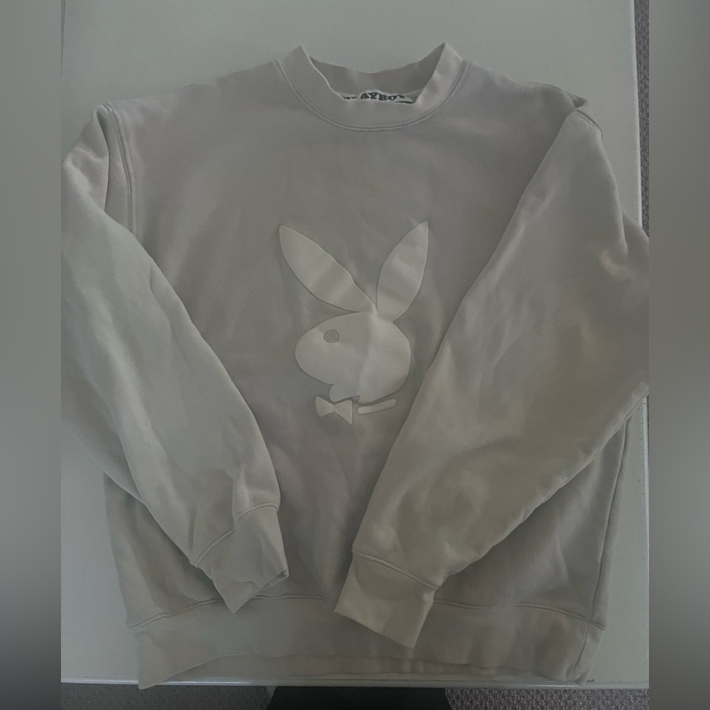 PLAYBOY beige crewbeck sweatshirt